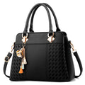 Sac à main femme grande taille – broderie losanges, bandoulière, style casual élégant