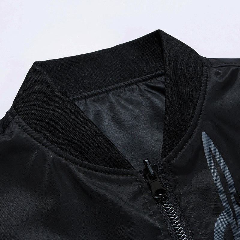 Veste bomber MA1 homme réversible grande taille – style baseball brodé, automne-hiver