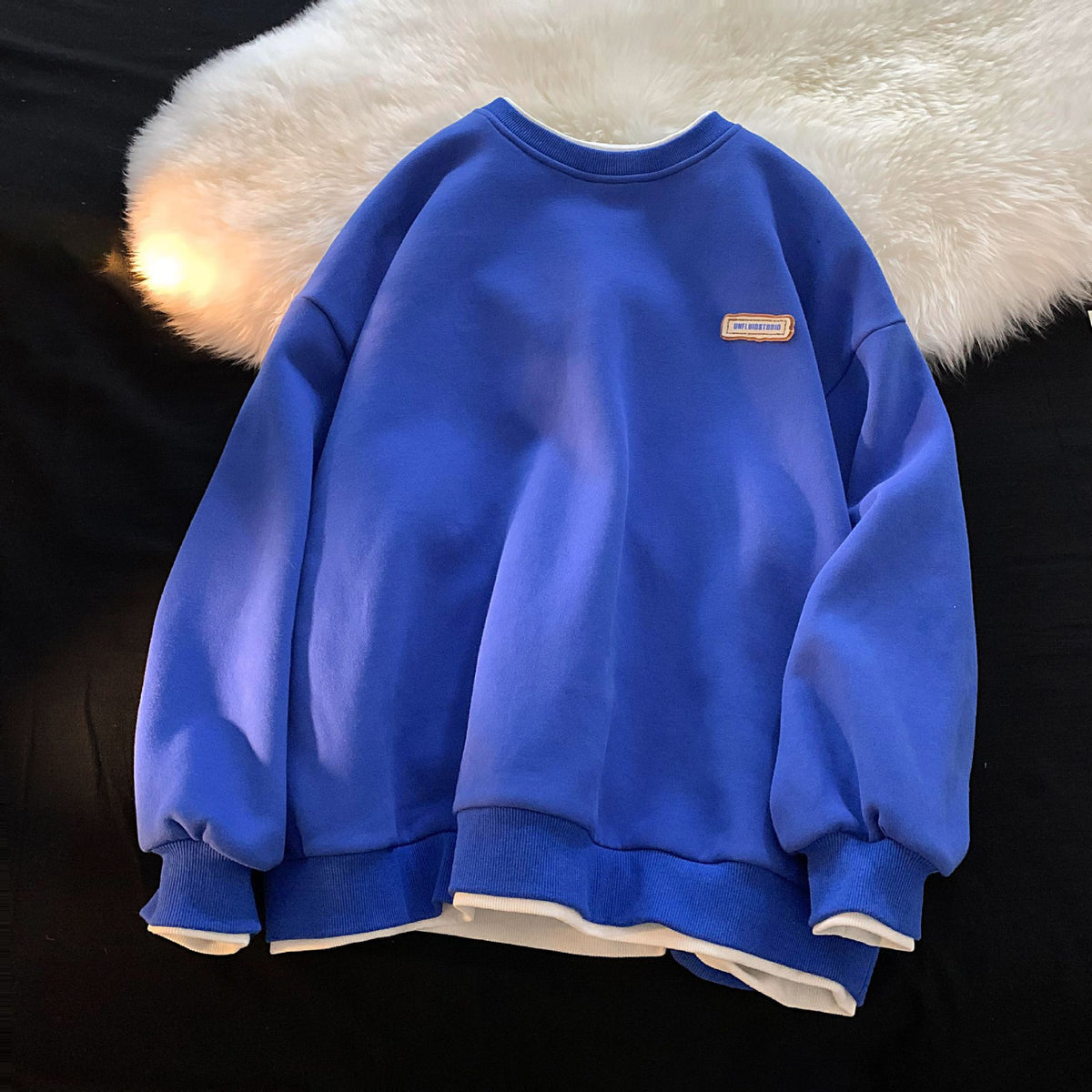 Pull oversize homme et femme style Hong Kong – haut faux deux-pièces, look décontracté pour couple, vert avocat