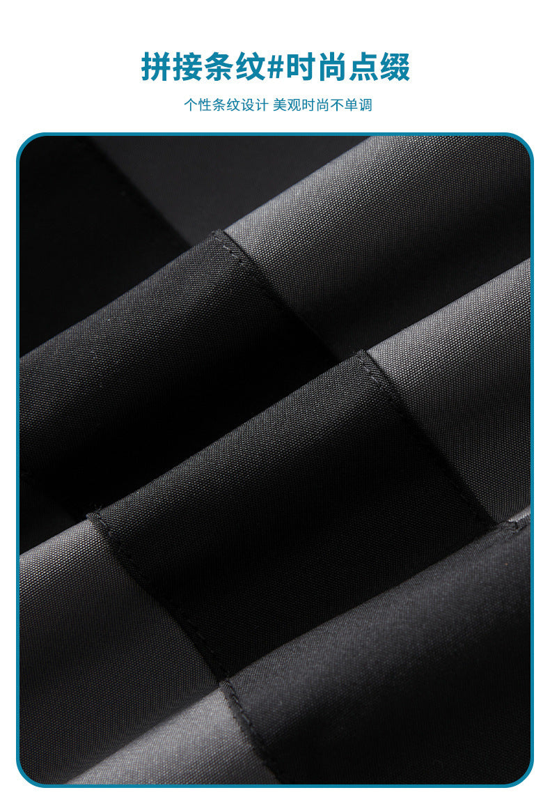 Veste homme style streetwear à col montant – empiècements réfléchissants, coupe ample, printemps-automne