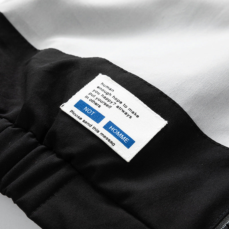 Veste homme décontractée coupe ample – col montant, blocs de couleurs, printemps-automne