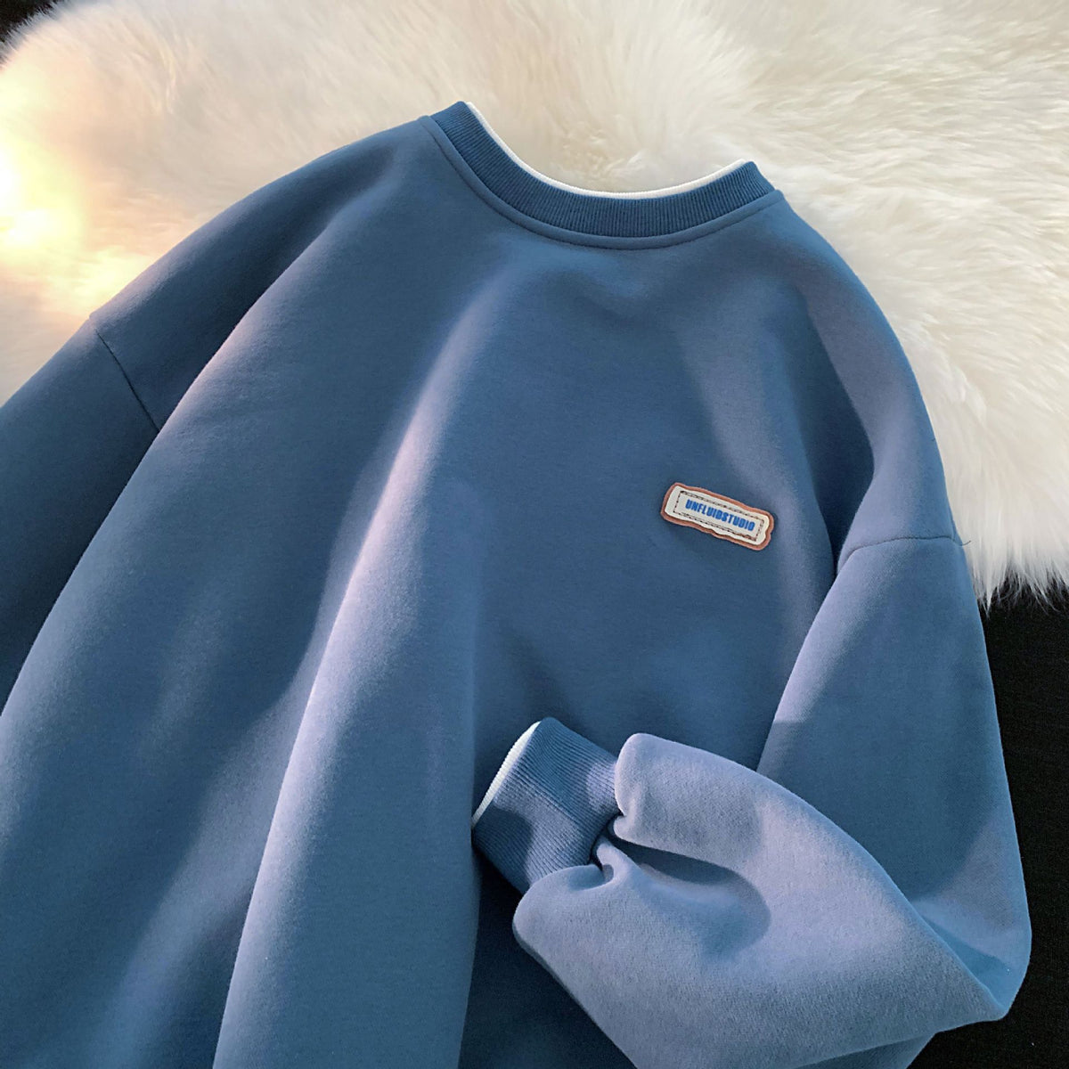 Pull oversize homme et femme style Hong Kong – haut faux deux-pièces, look décontracté pour couple, vert avocat