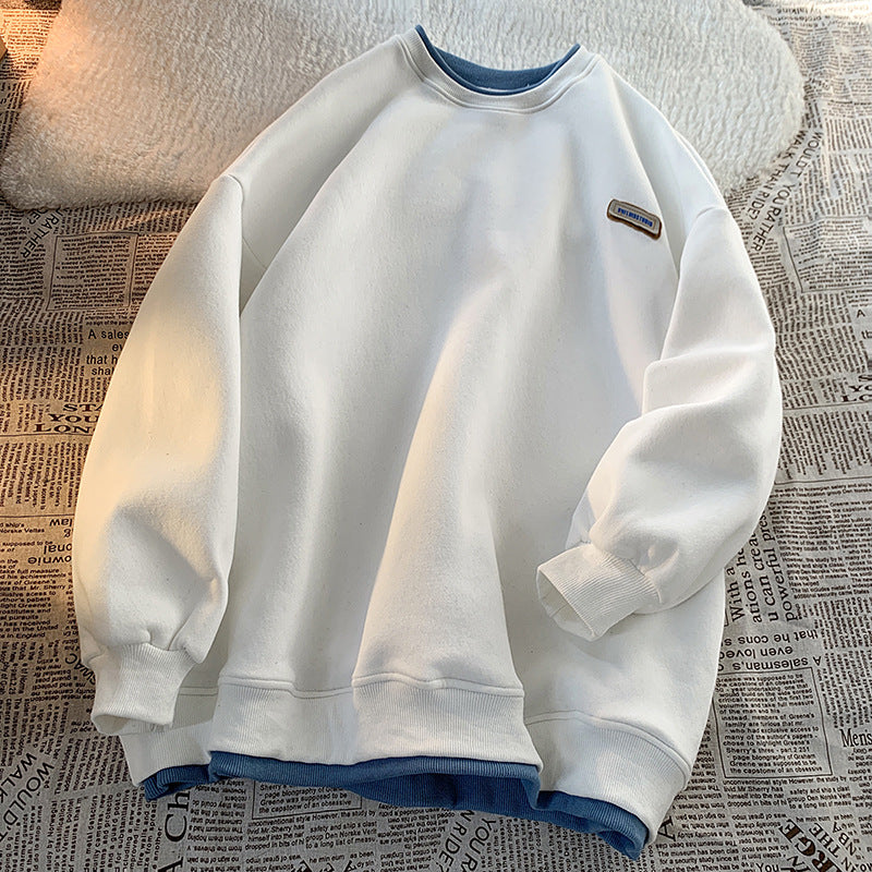 Pull oversize homme et femme style Hong Kong – haut faux deux-pièces, look décontracté pour couple, vert avocat