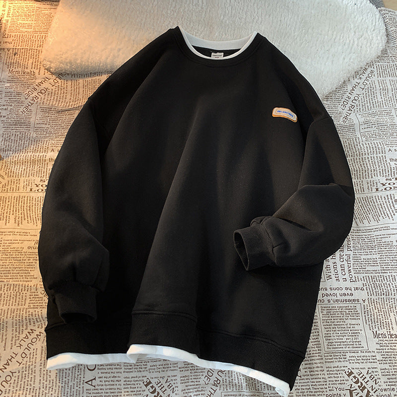 Pull oversize homme et femme style Hong Kong – haut faux deux-pièces, look décontracté pour couple, vert avocat