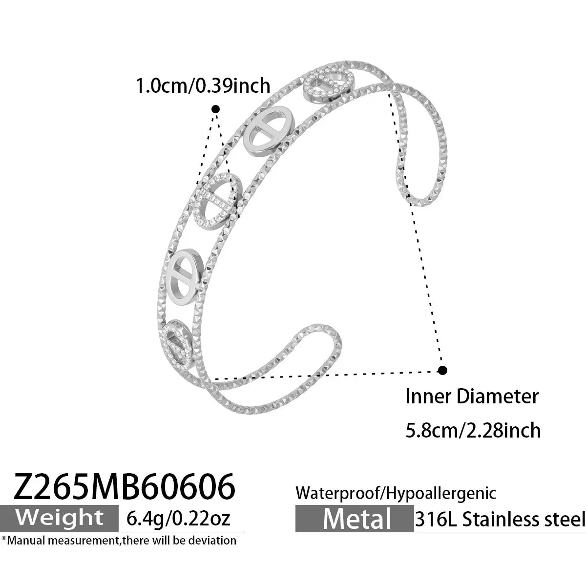 Bracelet Femme 18K Doré – Fleurs, Cœur & Zircon