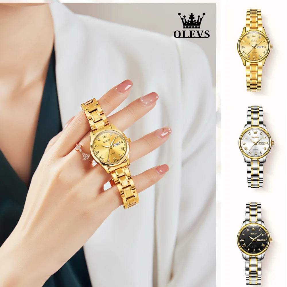 Montre Femme OLEVS 5563 – Élégante, Étanche, Quartz et Acier Inoxydable