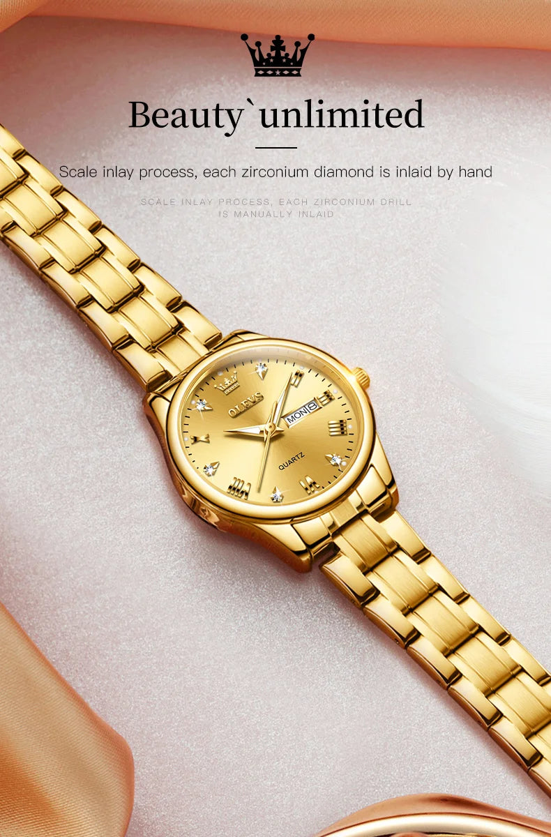 Montre Femme OLEVS 5563 – Élégante, Étanche, Quartz et Acier Inoxydable