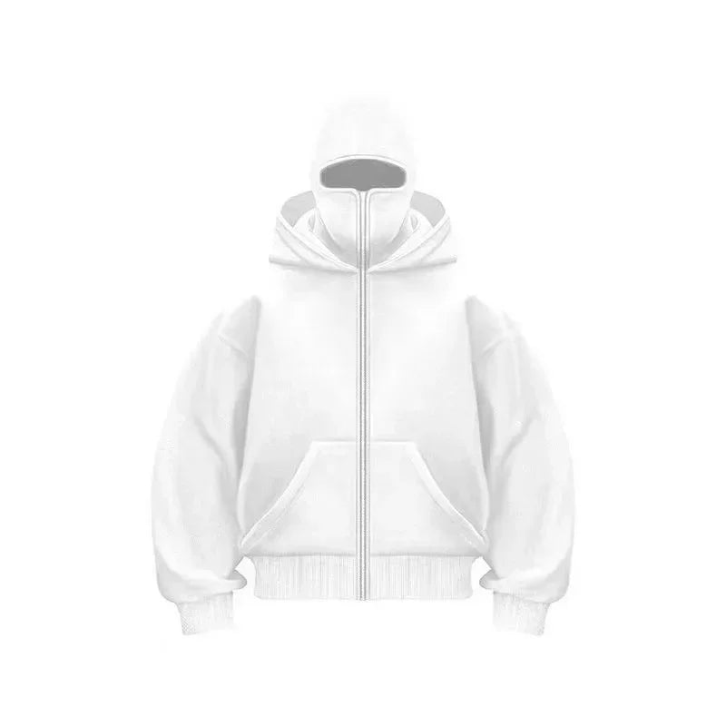 Veste à capuche double avec masque intégré – Style Y2K