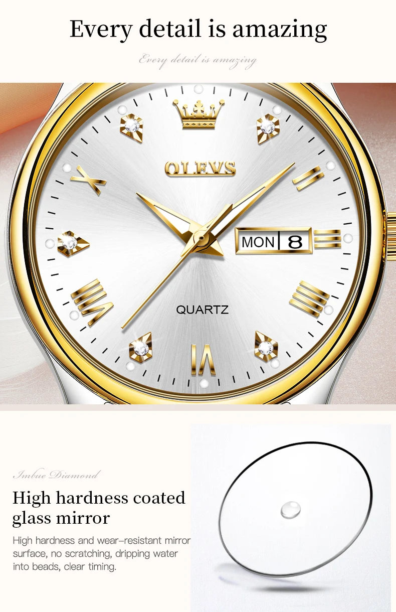 Montre Femme OLEVS 5563 – Élégante, Étanche, Quartz et Acier Inoxydable