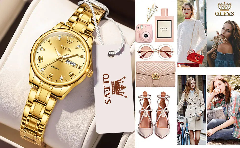 Montre Femme OLEVS 5563 – Élégante, Étanche, Quartz et Acier Inoxydable