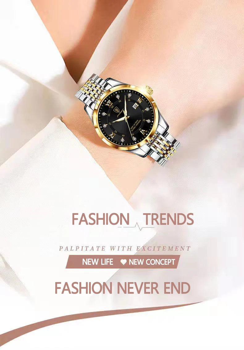 Montre Femme POEDAGAR 268 – Élégante, Étanche, Quartz et Acier Inoxydable