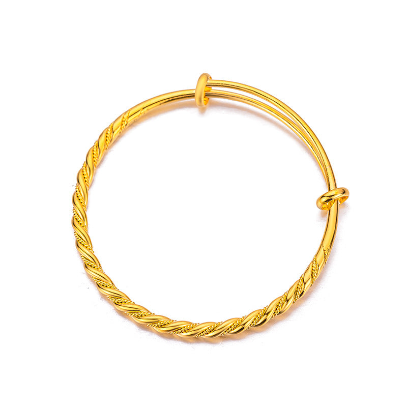 Bracelet Jonc Torsadé Élégant – Or Jaune 18K