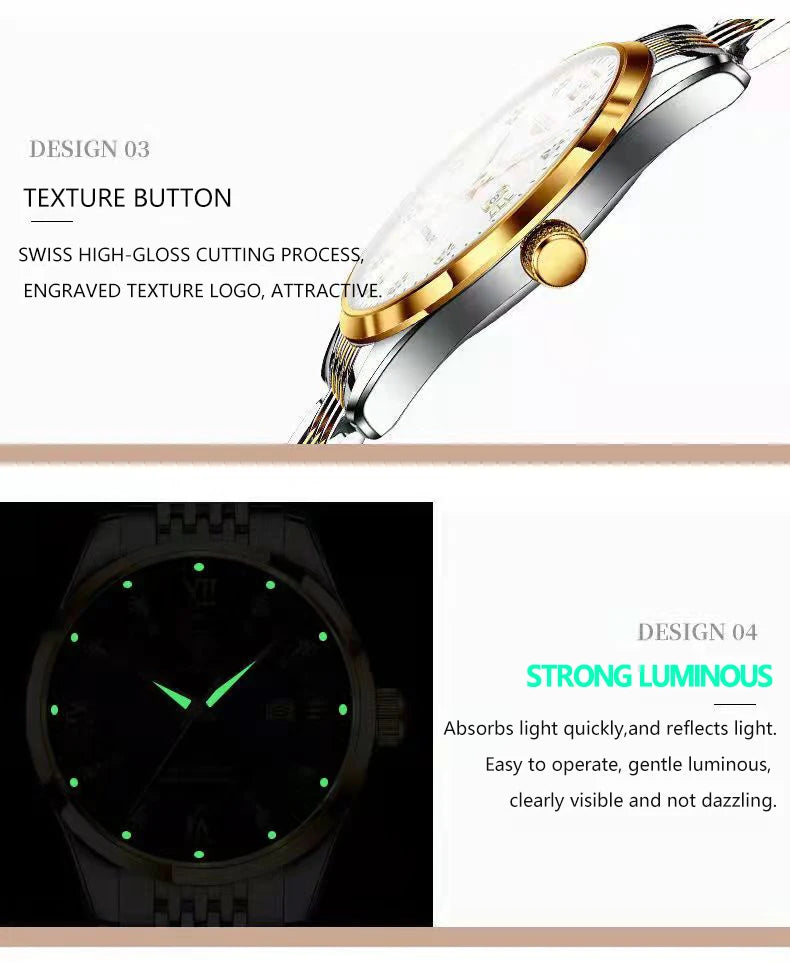 Montre Femme POEDAGAR 268 – Élégante, Étanche, Quartz et Acier Inoxydable