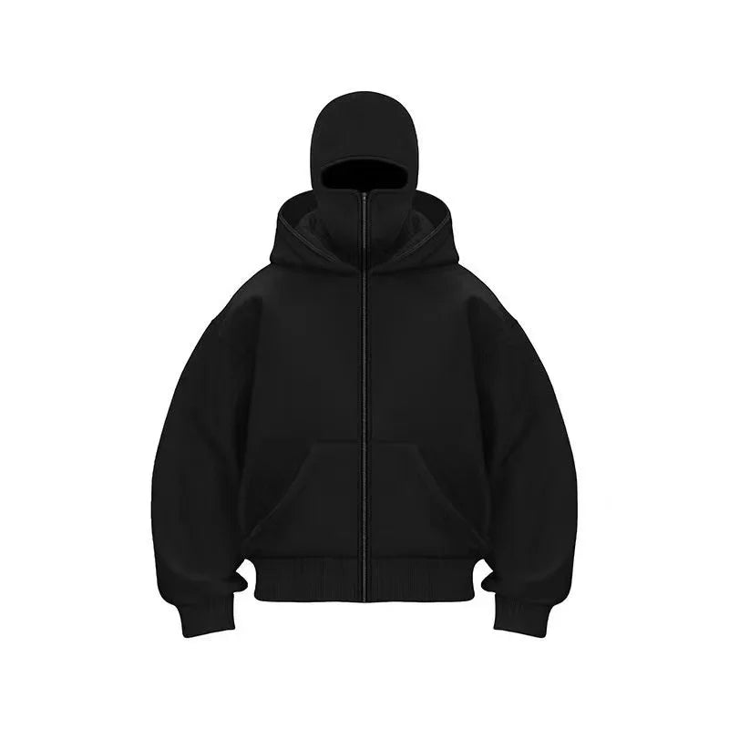 Veste à capuche double avec masque intégré – Style Y2K