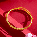 Bracelet Jonc Torsadé Élégant – Or Jaune 18K