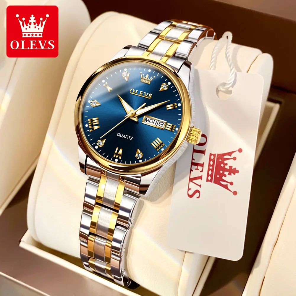 Montre Femme OLEVS 5563 – Élégante, Étanche, Quartz et Acier Inoxydable