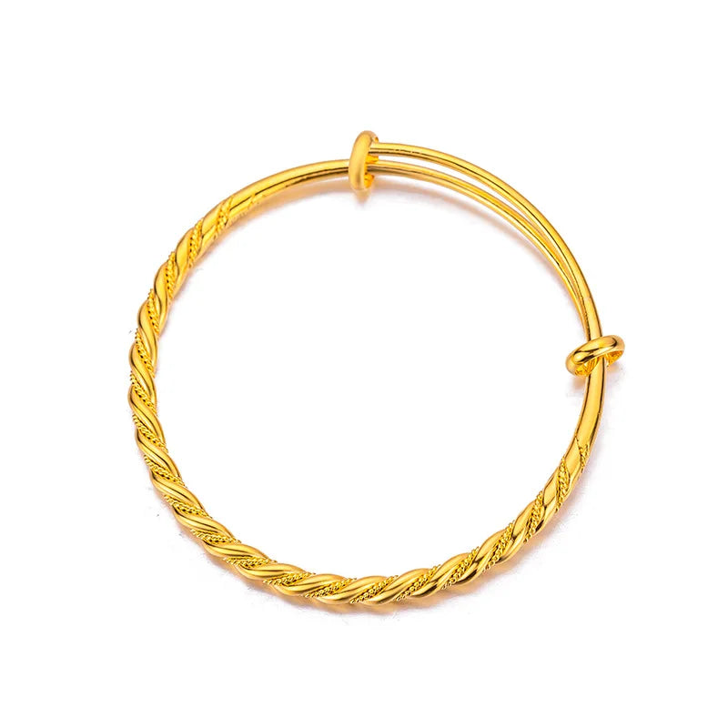 Bracelet Jonc Torsadé Élégant – Or Jaune 18K