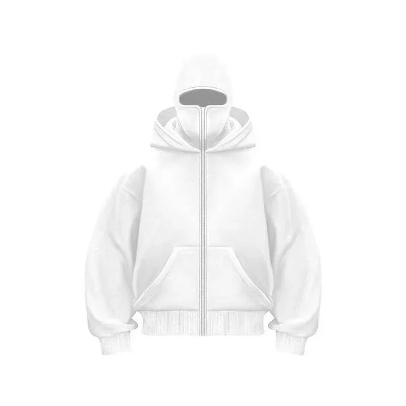 Sweat à capuche cagoule unisexe style Y2K gothique Harajuku – veste zippée double capuche, toutes saisons