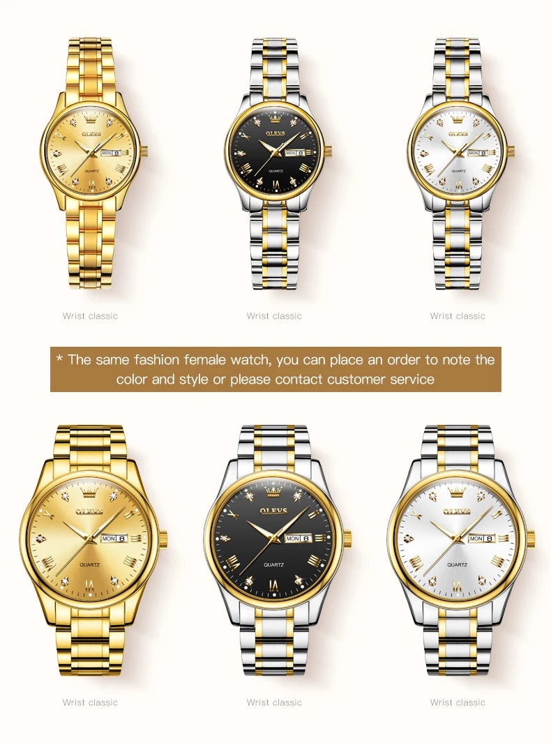Montre Femme OLEVS 5563 – Élégante, Étanche, Quartz et Acier Inoxydable